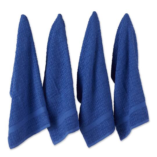 DII® Solid Blueberry Waffle Terry Dishtowel, 4ct.